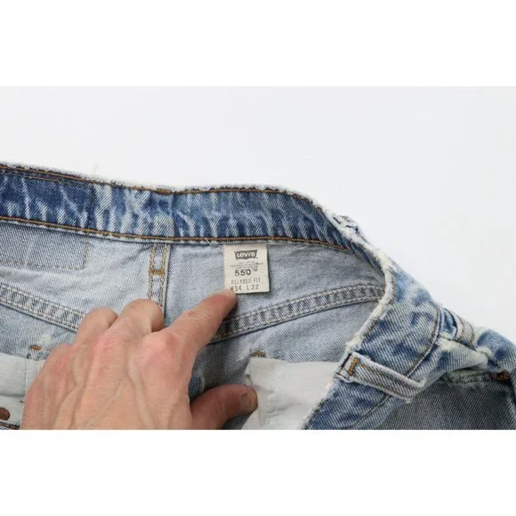 Vintage 90s Levis 550 Orange Tab Mens 32x32 Thrashed Relaxed Fit Denim Jeans